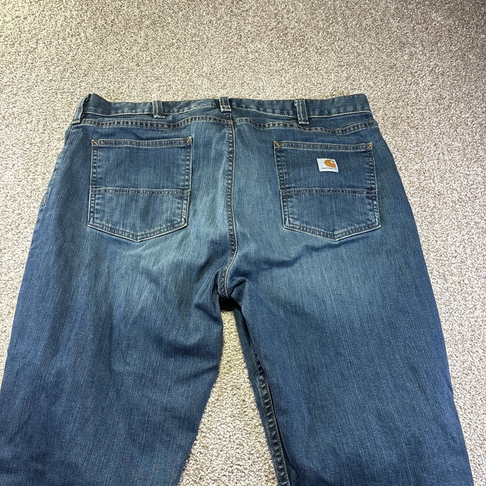 Carhartt Relaxed Fit Jeans Mens 40x32 Blue Medium Wash Straight Denim Workwear - Picture 9 of 10